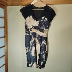 ポール・スミスBLACK LABELベージュ ノースリーブ タイトワンピース L