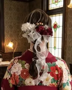 ホワイトリボンヘアアクセサリー　20点　成人式　振袖　卒業式　袴　結婚式　髪飾り