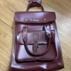 Dr.Martensバーガンディ レザー ハンドル付きリュックのサムネイル