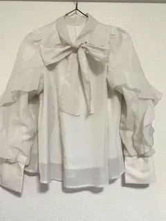 GRL ホワイトリボンシャツ