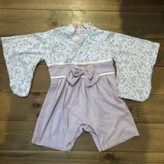 【3回のみ着用】ベビー袴 ロンパース 花柄 80cm お食い初め　初節句