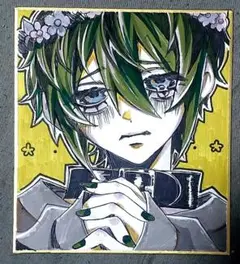 オリジナル　手描き　イラスト　アナログ　色紙　①