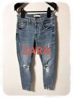 ☘️P1☘ZARA ダメージ ストレッチ スキニーデニム 40