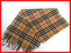 Burberry's チェック柄カシミヤマフラー ※難アリ mム416