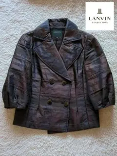【美品】LANVIN パフスリーブ 中綿入り テーラードジャケットコート 温かいのサムネイル