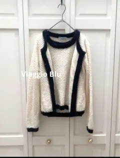 【美品】ビアッジョブルー　アンサンブルニットカーディガン　2点セット