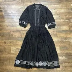 PINK HOUSE ピンクハウス ブラックデニム ロング ワンピース