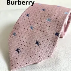 【美品】【BURBERRY】バーバリー ロンドン ネクタイ ホースロゴ ドット