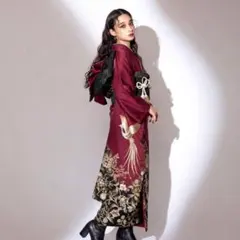 週末限定価格！着物美人 コシノヒロコ 黒 赤 正絹 振袖 フルセット