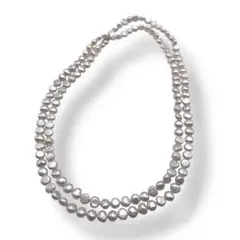 淡水パール☆ 真珠 ロング 90㎝ ホワイト ネックレス 留め金なし