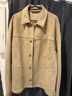 ZARA】フェイクスエードレギュラーフィットジャケット - メルカリ