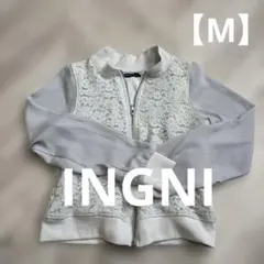 INGNI グレー ジャンパー 【M】花柄レース　ブルゾン　海外ブランド一点物のサムネイル