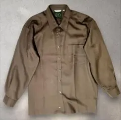 日本毛織EXBee ウール100% ダークブラウン 長袖シャツ