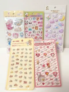 ぷっくりシール 5枚セット スヌーピー トムとジェリー ジュエリーシール ⑤