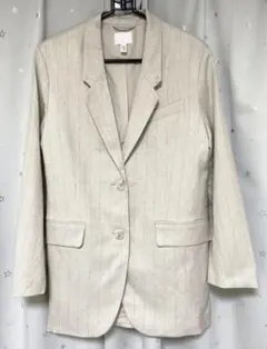 H&M オーバーサイズジャケット 【ライトベージュ】 (EUR：XSサイズ）