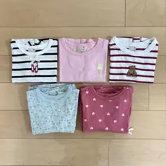 【まとめ売り】プティマイン 女の子 保育園 半袖 Tシャツ 80cm 5枚セット