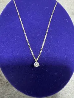 agete K18 一粒ダイヤネックレス 0.05カラット【美品】