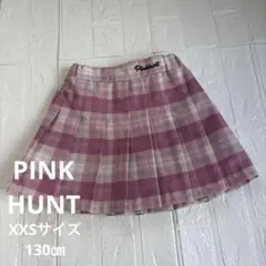 試着のみ 未使用品Pinkhunt チェック柄 プリーツスカート120-130のサムネイル