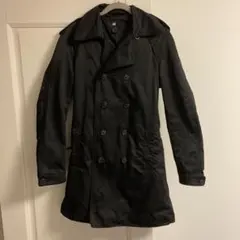 H&M ブラック トレンチコート バックベルト付き EURサイズ：46