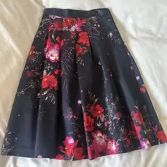 EPOCA THE SHOP フレアスカート 花柄 黒