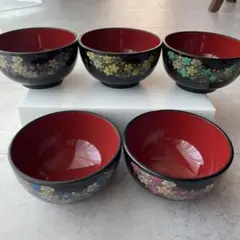 桂由美　花の舞　5個セット　お椀　箱無し