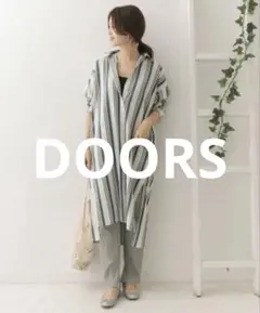 URBAN RESEARCH DOORS ストライプ ロングシャツワンピース