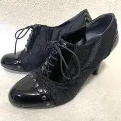 【極美品】 ダイアナ ヒール スタッズ ブラック パーティー サイズ22 1/2