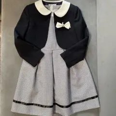 130size ネイビー 千鳥格子 ワンピース