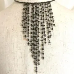 エレガント ブラック ビーズ チョーカー　ネックレス　アクセサリー