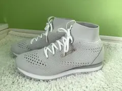 Reebok グレー メッシュ ニットスニーカー ハイカット 26cm 美品