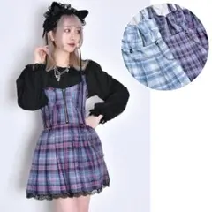 ヴォルカン＆アフロダイティチェーン付き肩ベルトチェックキャミワンピ最終値下げ