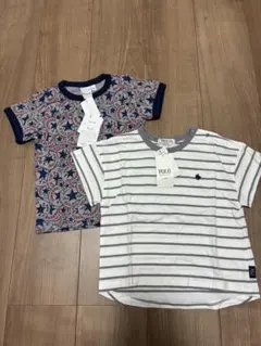 POLO converse Tシャツ 2枚セット (ネイビー・ストライプ)