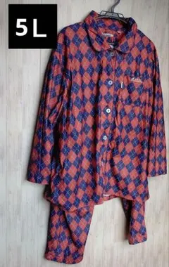 ◎パジャマ　上下セット　ポロ　チェック模様　レディース　5L 大きいサイズ