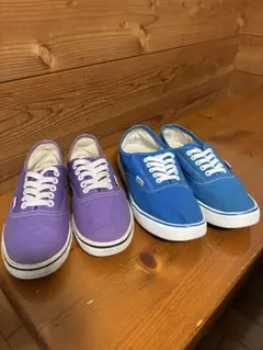 最終価格 VANS スニーカー 紫・青 2足セット　23.5㎝
