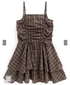 GRL・チェック柄ドロストリボンミニワンピース