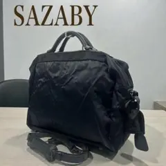 SAZABY サザビー ビジネスバッグ 2WAY ナイロン×レザー 黒 大容量