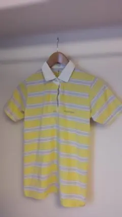 mont-bell イエロー ストライプ ポロシャツ