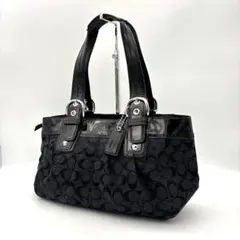 COACH シグネイチャー ソーホー ワンショルダーバッグ黒 F13742 美品