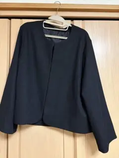 【しまむら】ノーカラージャケット ブラック 3Lサイズのサムネイル