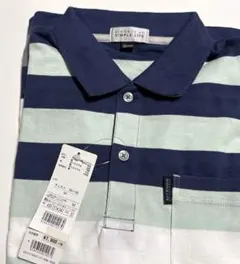 レナウンシャツ　メンズ半袖トップス　普段着　メンズボーダーシャツ