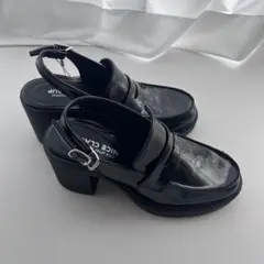 NICE CLAUP ブラック バックストラップ　ローファー Sサイズ