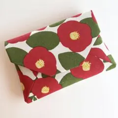 数寄屋袋 ◆ 椿 ツバキ 御朱印帳入れ 茶道 華道　赤