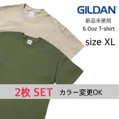 【ギルダン】新品未使用 コットン Tシャツ ミリタリー ベージュ 2枚 XL