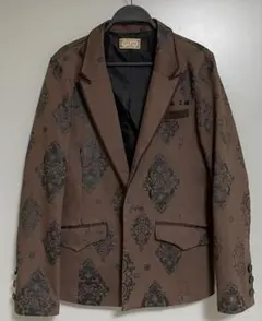 h.NAOTO STEAM ダマスク柄 テーラードジャケット ブラウン