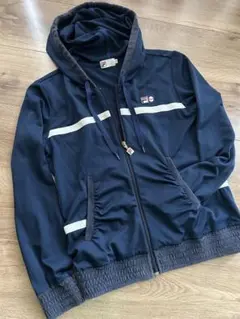 FILA フィラ テニスウェア ジップアップメッシュパーカー ネイビー Mのサムネイル