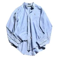 美品　ラルフローレン　大きいサイズ　シャンブレー　デニムシャツ　ボタンダウンのサムネイル