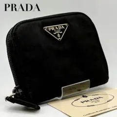 【正規品】プラダ PRADA コンパクトウォレット コインケース 三角ロゴ 黒