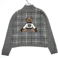 【美品】マックレガー チェック柄 テディベア セーター モックネック キッズ 毛