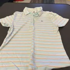 XS LACOSTE 半袖ポロシャツ A2 水色/オレンジ