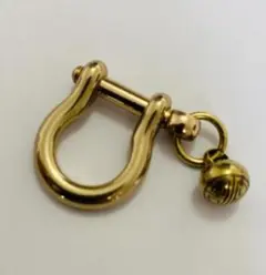 ゴールド フック型キーホルダー 鈴付き